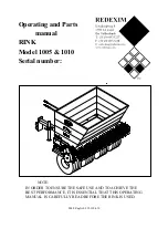 Redexim RINK 1005 Operating And Parts Manual preview