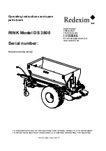 Redexim RINK DS 3800 Operating Instructions And Spare Parts Book предпросмотр