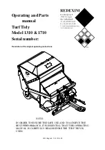 Предварительный просмотр 1 страницы Redexim Turf Tidy 1310 Operating And Parts Manual