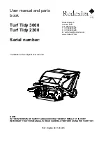 Предварительный просмотр 1 страницы Redexim Turf Tidy 2300 User Manual And Parts Book