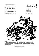 Redexim VERTI-CUT 2000 User Manual And Parts Book предпросмотр