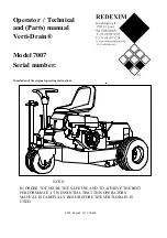 Предварительный просмотр 1 страницы Redexim Verti-Drain 7007 Operator / Technical And Parts Manual