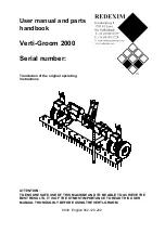 Redexim Verti-Groom 2000 User Manual And Parts Book preview