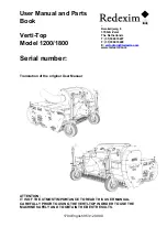 Предварительный просмотр 1 страницы Redexim Verti-Top 1200 User Manual And Parts Book