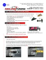 Preview for 1 page of Redline Tuning LANCER Installation Manual