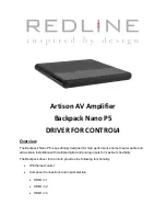 Preview for 1 page of Redline Artison Backpack Nano P5 Quick Start Manual