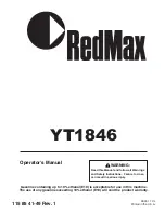 Предварительный просмотр 1 страницы RedMax YT1846 Operator'S Manual