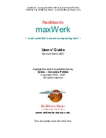 RedMoon Music maxWerk User Manual preview