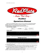 Preview for 1 page of RedPlate RedStar Operation Manual