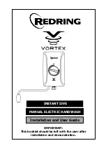 Preview for 1 page of Redring VORTEX INSTANT I3VS Installation And User Manual