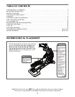 Preview for 2 page of Reebok 1410 Elliptical Manual