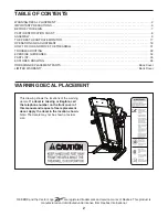 Preview for 2 page of Reebok 1910 Treadmill Manual