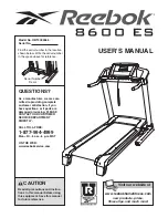 Reebok 8600 Es Treadmill User Manual preview