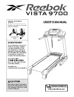 Reebok 9700 Vista Treadmill User Manual предпросмотр