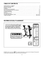 Предварительный просмотр 2 страницы Reebok 9700 Vista Treadmill User Manual