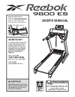 Reebok 9800 Es Treadmill User Manual предпросмотр