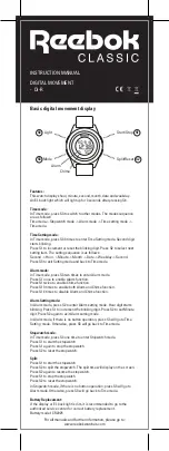 Reebok Classic Di-R Instruction Manual preview