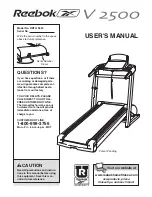 Reebok V2500 Treadmill User Manual preview