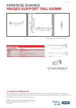 Предварительный просмотр 1 страницы Reece ARMITAGE SHANKS HINGED SUPPORT RAIL 800MM Manual