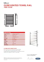 Preview for 1 page of Reece Milli CUBE HEATED TOWEL RAIL 1025 X 850 Technical Manual