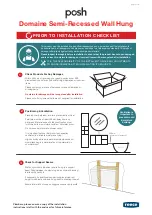 Preview for 1 page of Reece Posh Domaine Semi-Recessed Wall Hung Installation Instructions Manual