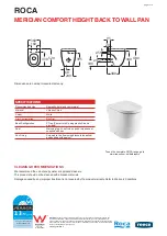 Reece ROCA MERIDIAN COMFORT HEIGHT BACK TO WALL PAN Manual preview