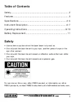 Preview for 2 page of REED ST-616CT Instruction Manual