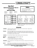 Preview for 1 page of ReelCraft D8600 OLP Operating Instructions And Parts List