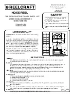 Предварительный просмотр 1 страницы ReelCraft E9000 Series Operating Instructions & Parts List