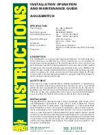 Preview for 2 page of Refco AQUASWITCH Installation, Operation And Maintenance Manual