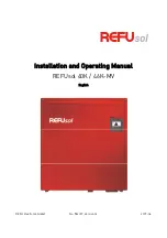 REFUSOL 40K Installation And Operating Manual preview