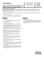 Preview for 1 page of Regal Marathon Generator DVR 2400 Installation, Operation And Maintenance Manual