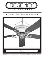 Preview for 1 page of Regency Ceiling Fans Amani Owner'S Manual