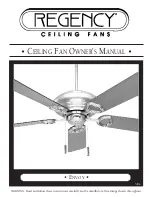 Предварительный просмотр 1 страницы Regency Ceiling Fans Envoy Owner'S Manual