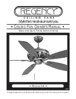 Preview for 1 page of Regency Ceiling Fans Regulator Owner'S Manual