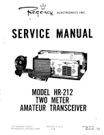 Preview for 1 page of Regency Electronics HR-212 Service Manual