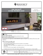 Regency Fireplace Products City CV72E Series Owners & Installation Manual preview