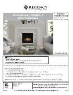 Предварительный просмотр 1 страницы Regency Fireplace Products Grandview G600C-1 Owners & Installation Manual