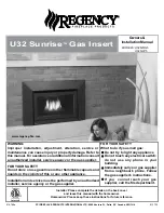 Preview for 1 page of Regency Sunrise U32S-LP5 Owners & Installation Manual