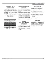 Предварительный просмотр 17 страницы Regency Sunrise U32S-LP5 Owners & Installation Manual