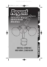 Предварительный просмотр 1 страницы Regent CMS185 Instruction Manual