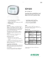 Предварительный просмотр 1 страницы Regin ED9200 Manual