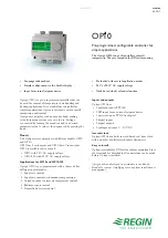 Regin OPTIGO OP10 Manual preview