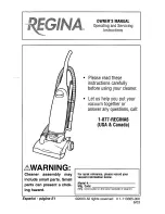 Preview for 1 page of Regina 1-877-REGINA6 Owner'S Manual