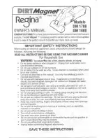 Regina DM 1700 Owner'S Manual preview