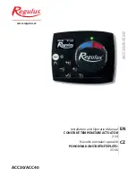 Regulus ACC30 Installation And Operation Manual предпросмотр