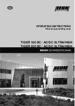 REHM TIGER 180 AC/DC ULTRA Operating Instructions Manual preview
