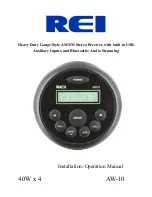 REI AW-10 Installation And Operation Manual preview