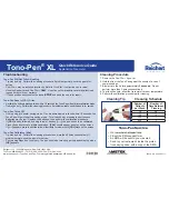 Предварительный просмотр 2 страницы Reichert TONO-PEN XL Quick Reference Manual