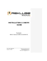 Preview for 1 page of Rekluse RadiusX BMW S1000 Installation & User Manual